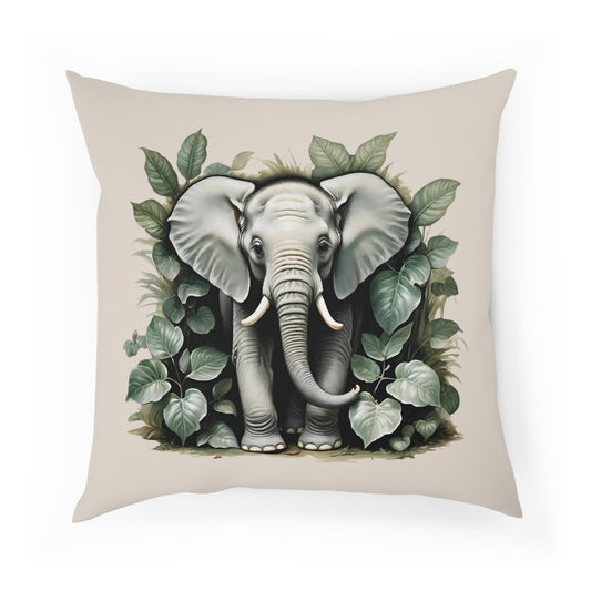 Baby Elephant Vintage Whimsical Nursery Throw Pillow 100% Cotton Cushion Cover