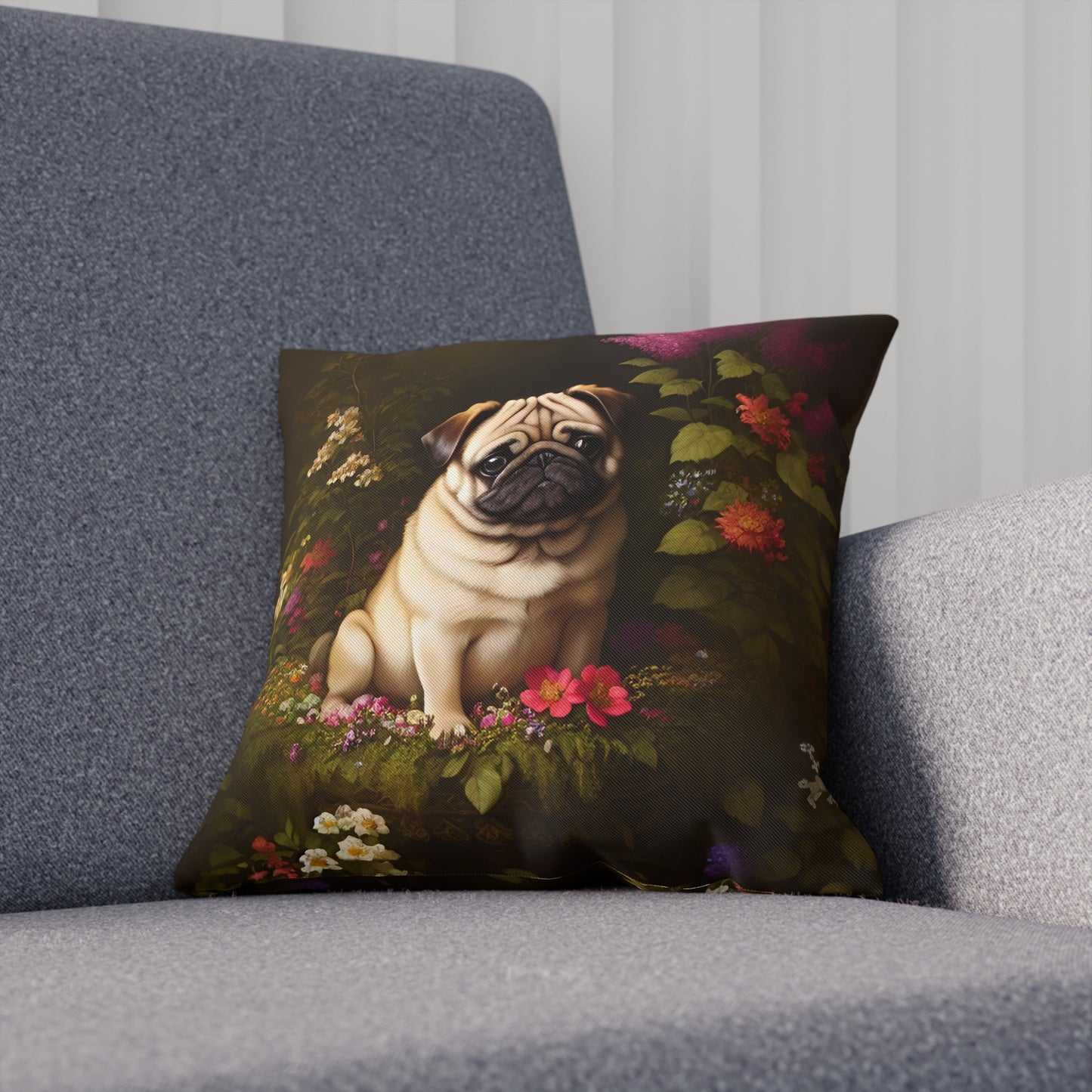 Vintage Style Pug Dog Cushion