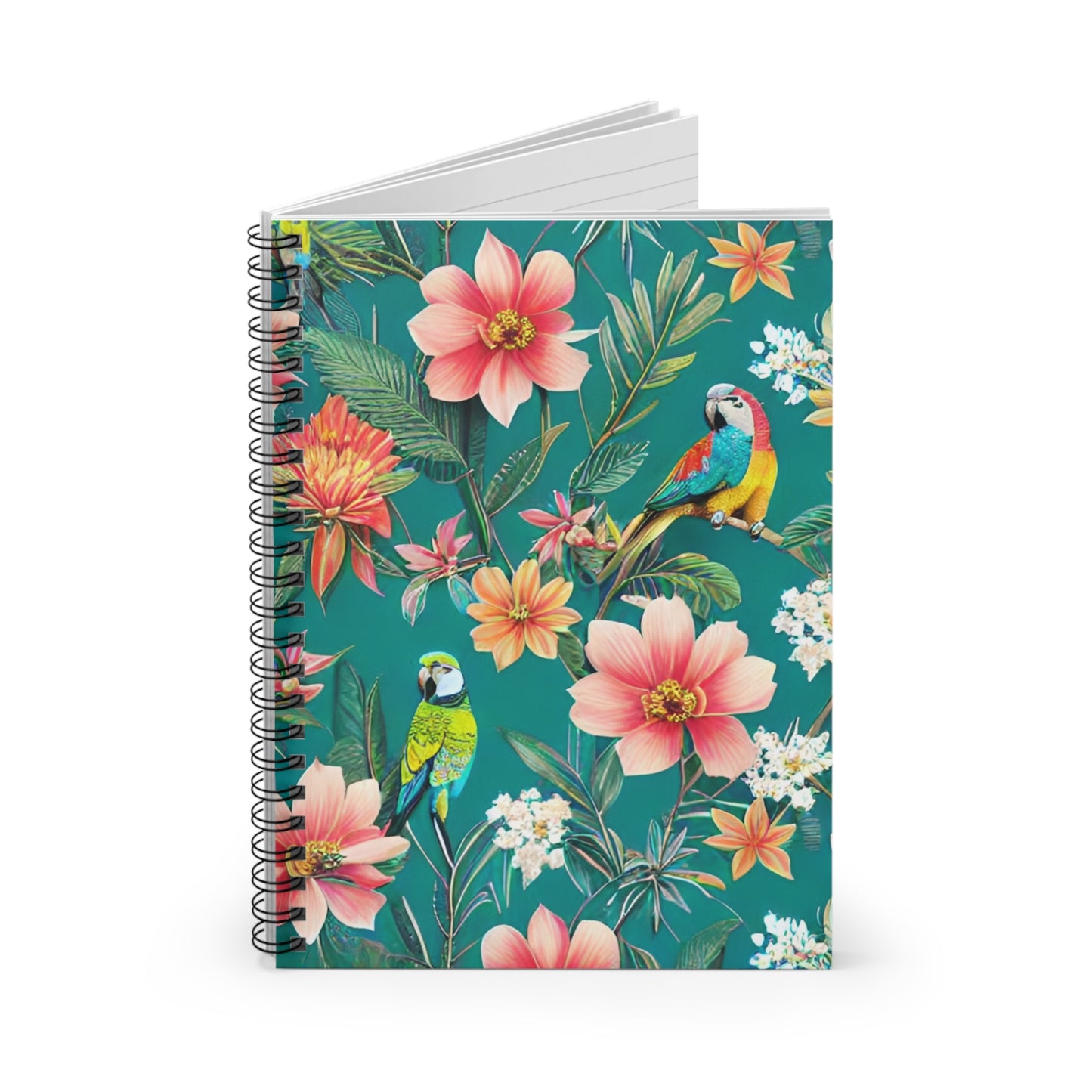 Floral Tropical Birds Spiral Notebook