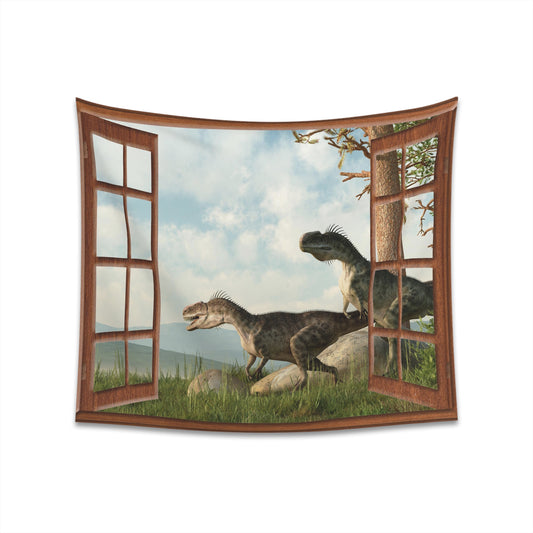 Dinosaur Window Wall Tapestry