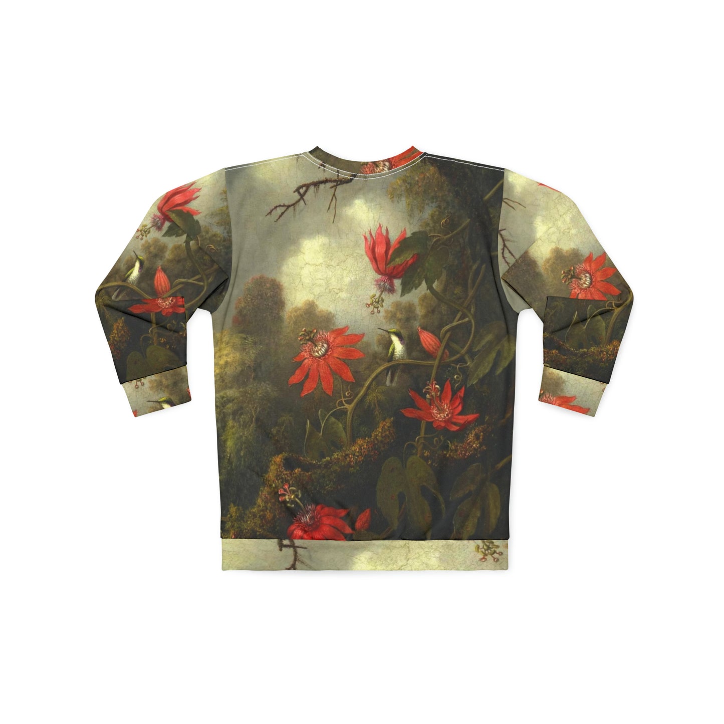 Passion Flowers and Hummingbird Art Sweatshirt