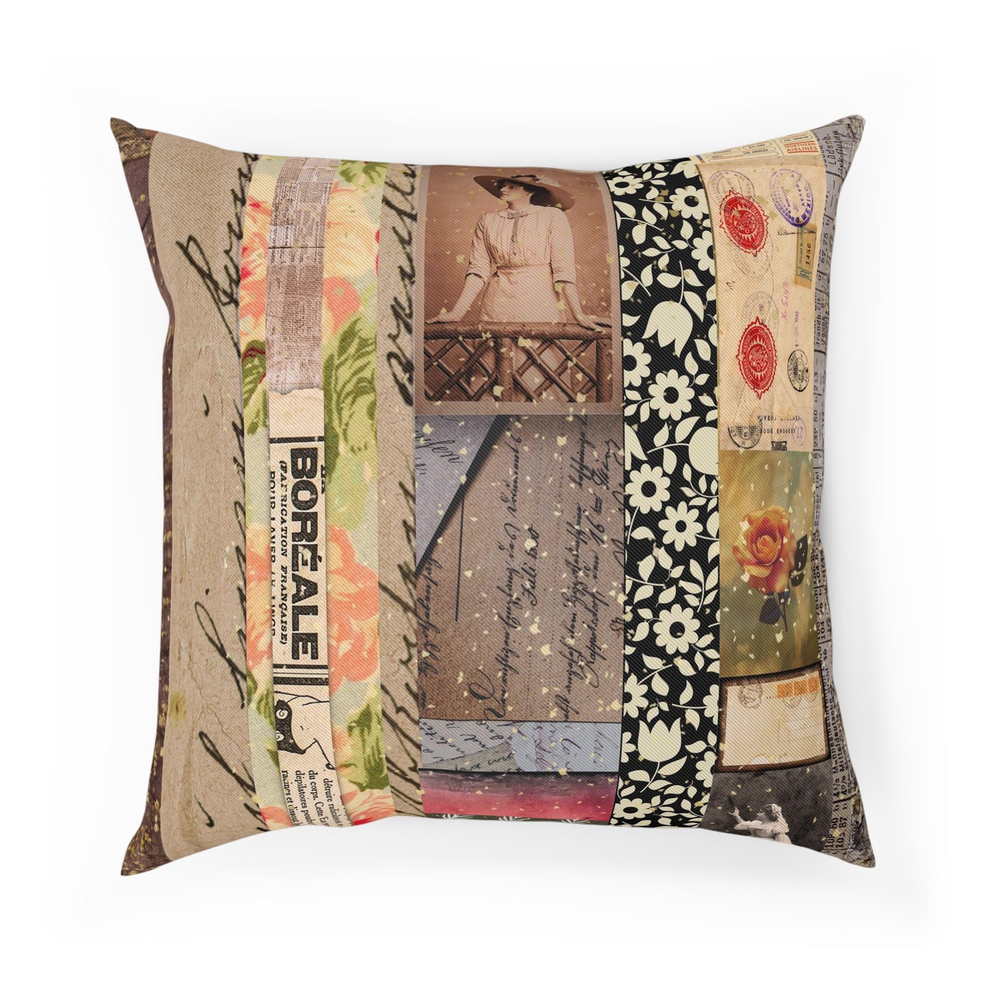 Ephemera Collage Cushion