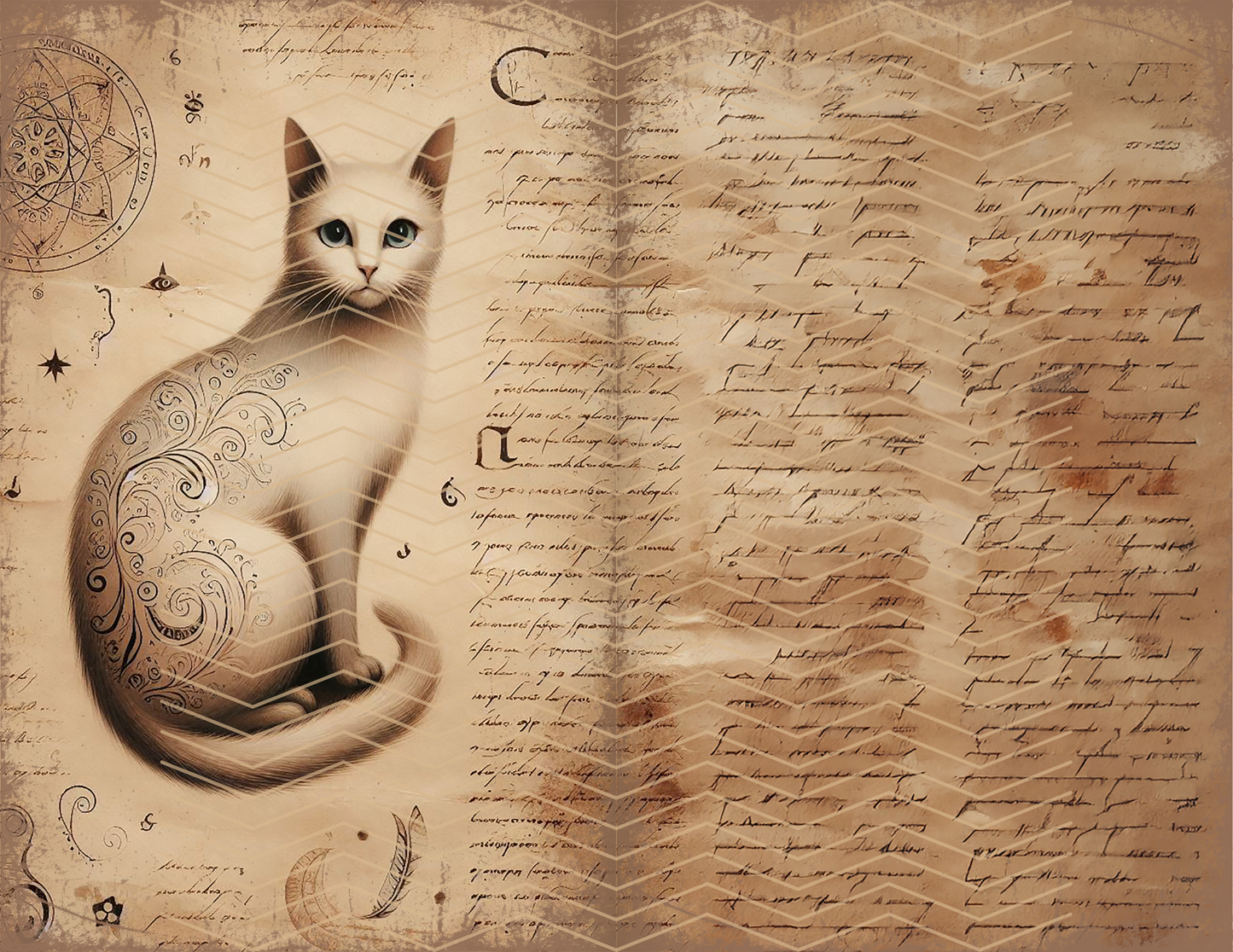 Vintage Cats Printable Aged Junk Journal Page Download Bundle