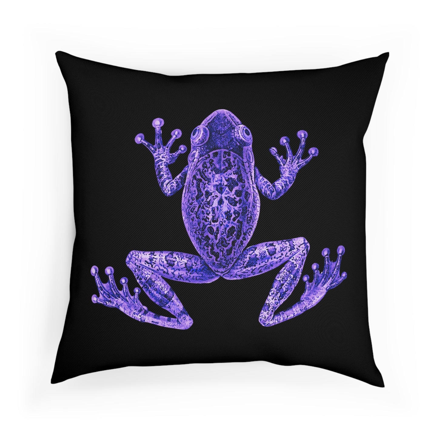 Purple Eclectic Frog Throw Pillow