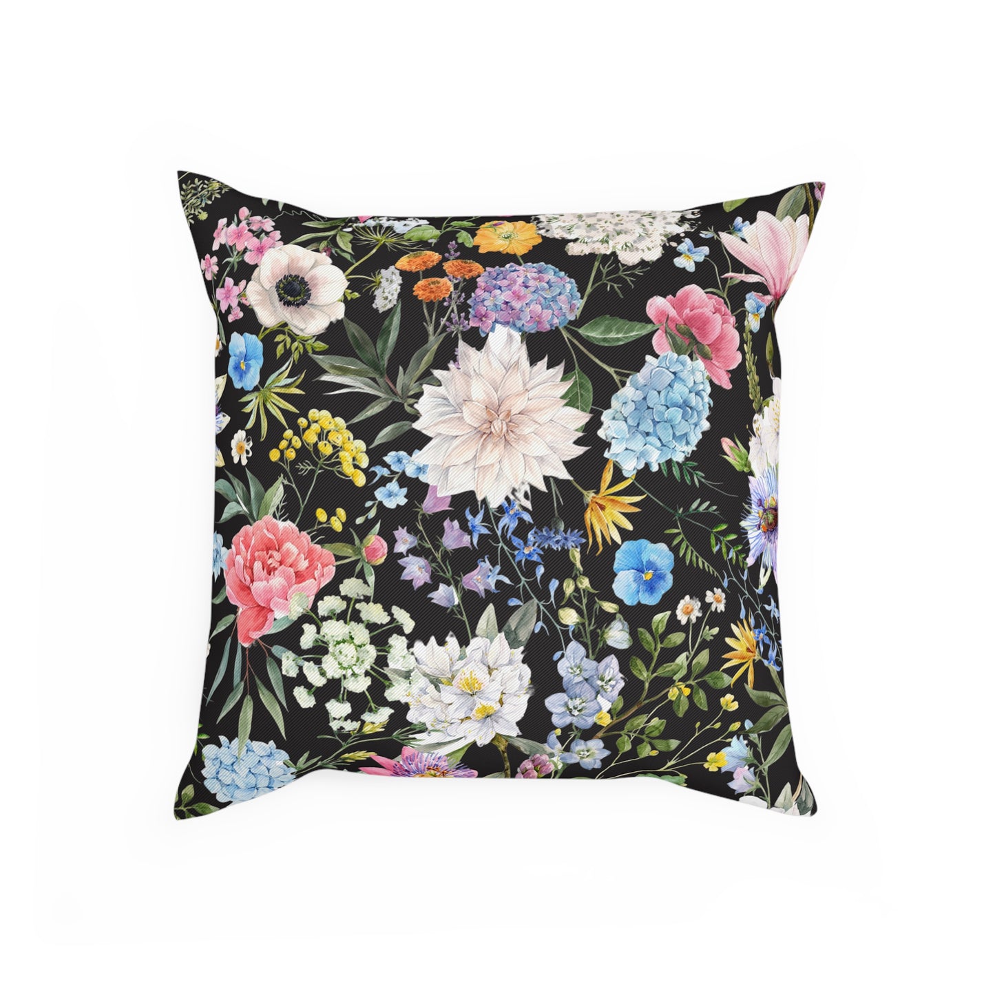 Floral Blooms Black Setting Cushion