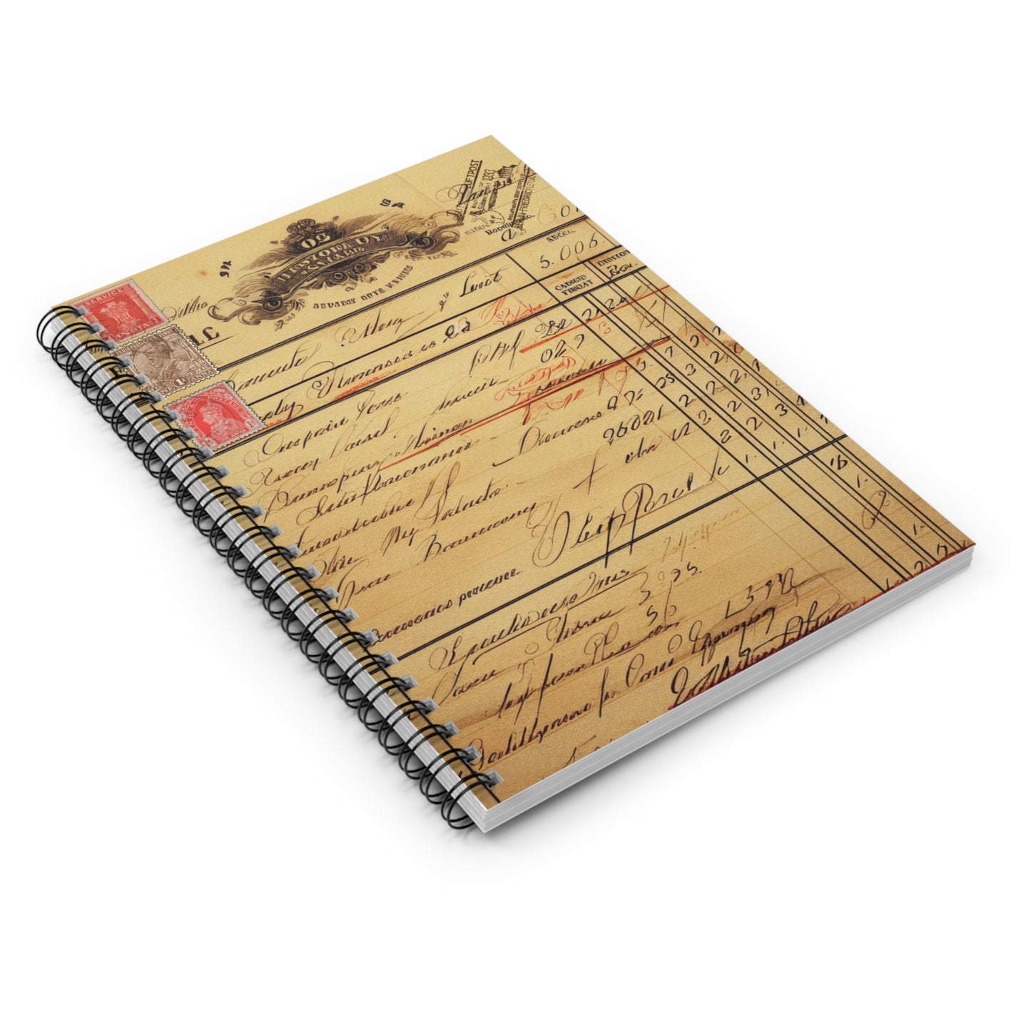 Vintage Invoice Document Spiral Notebook