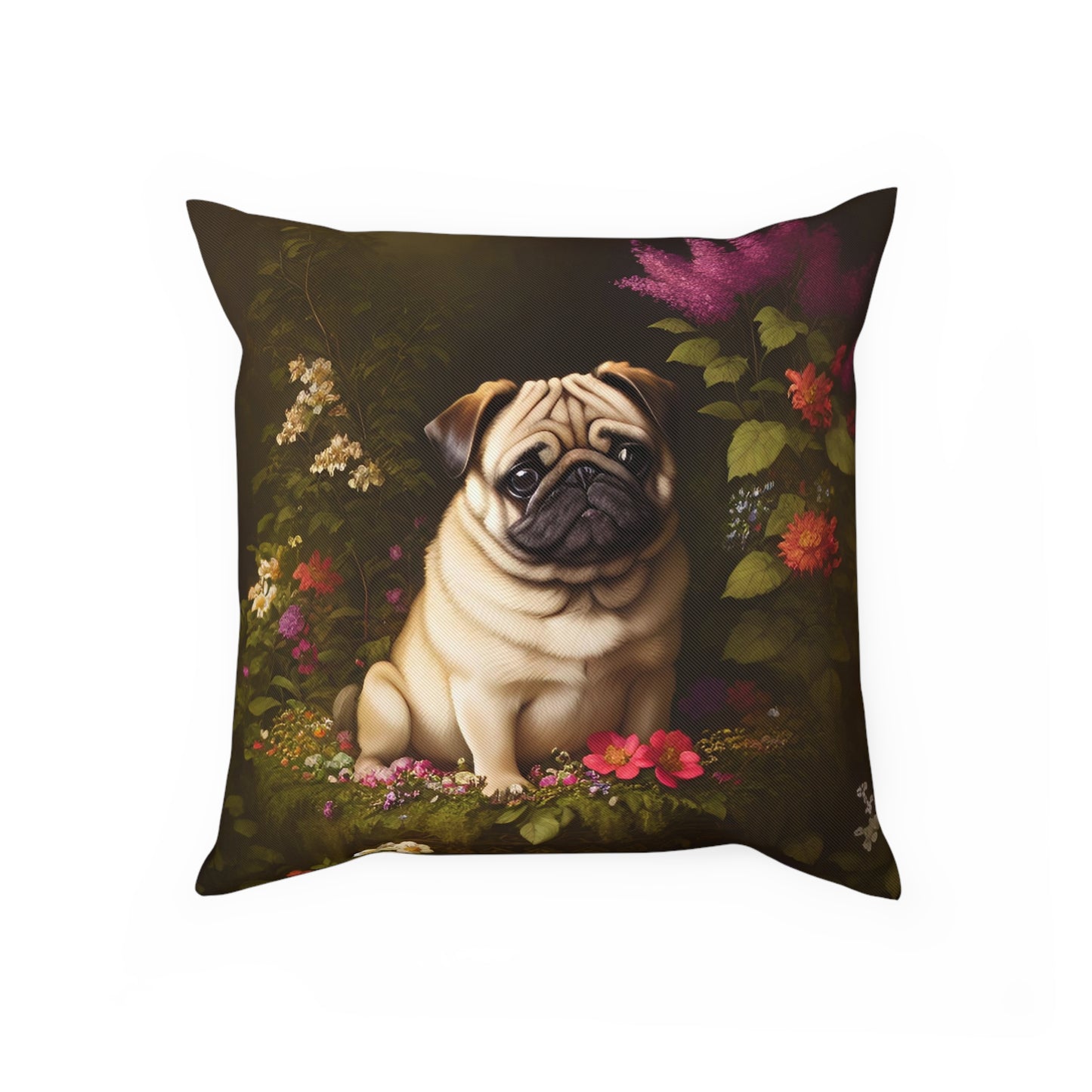 Vintage Style Pug Dog Cushion