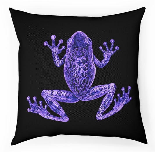 Purple Frog Maximalist Eclectic Throw Pillow 100% Cotton Cushion Cover