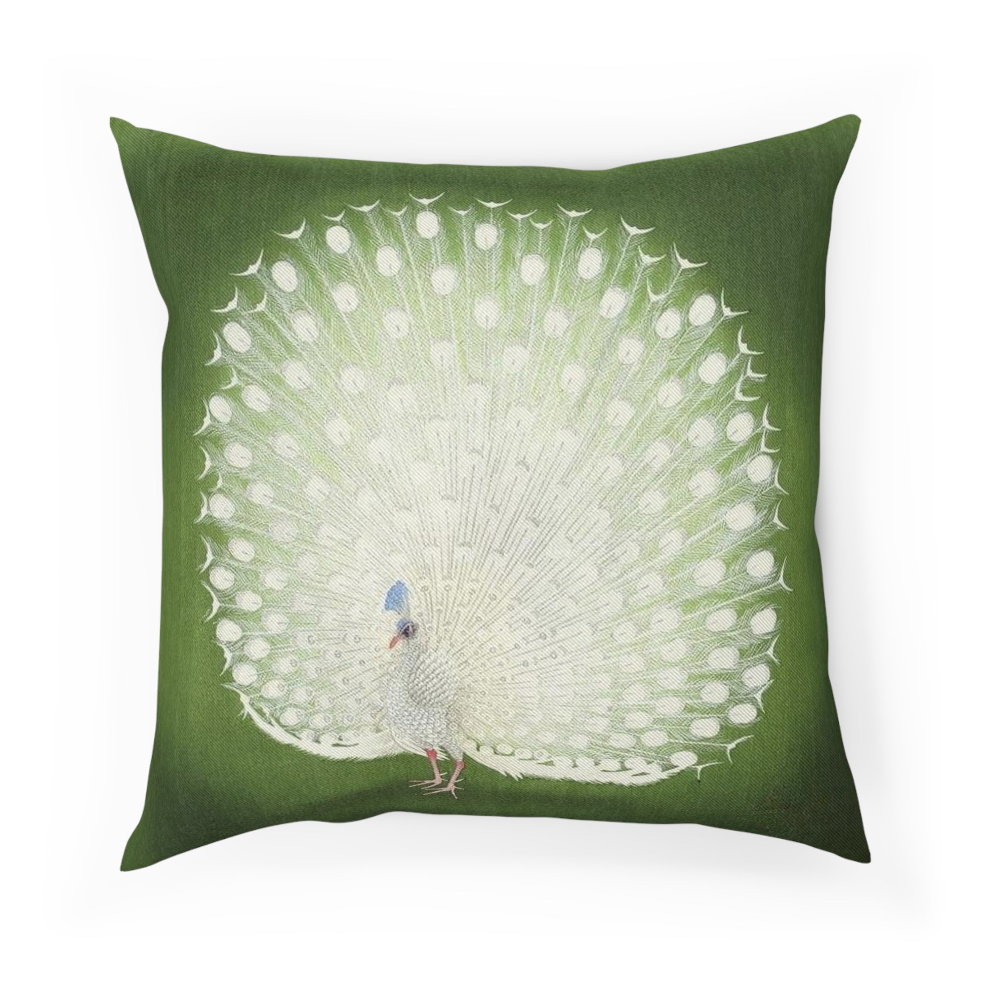 White Peacock Ohara Koson Vintage Throw Pillow 100% Cotton Cushion Cover