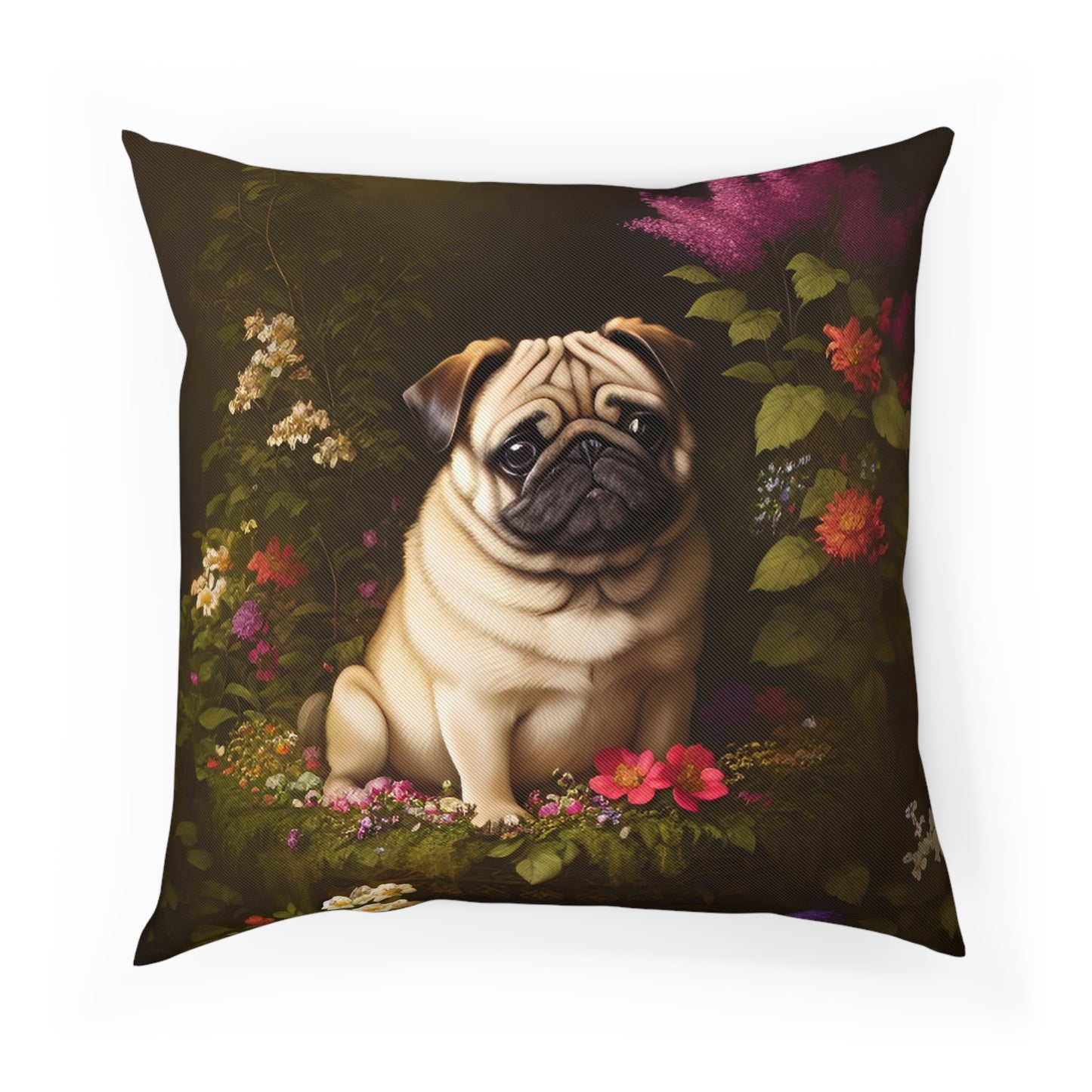 Vintage Style Pug Dog Cushion