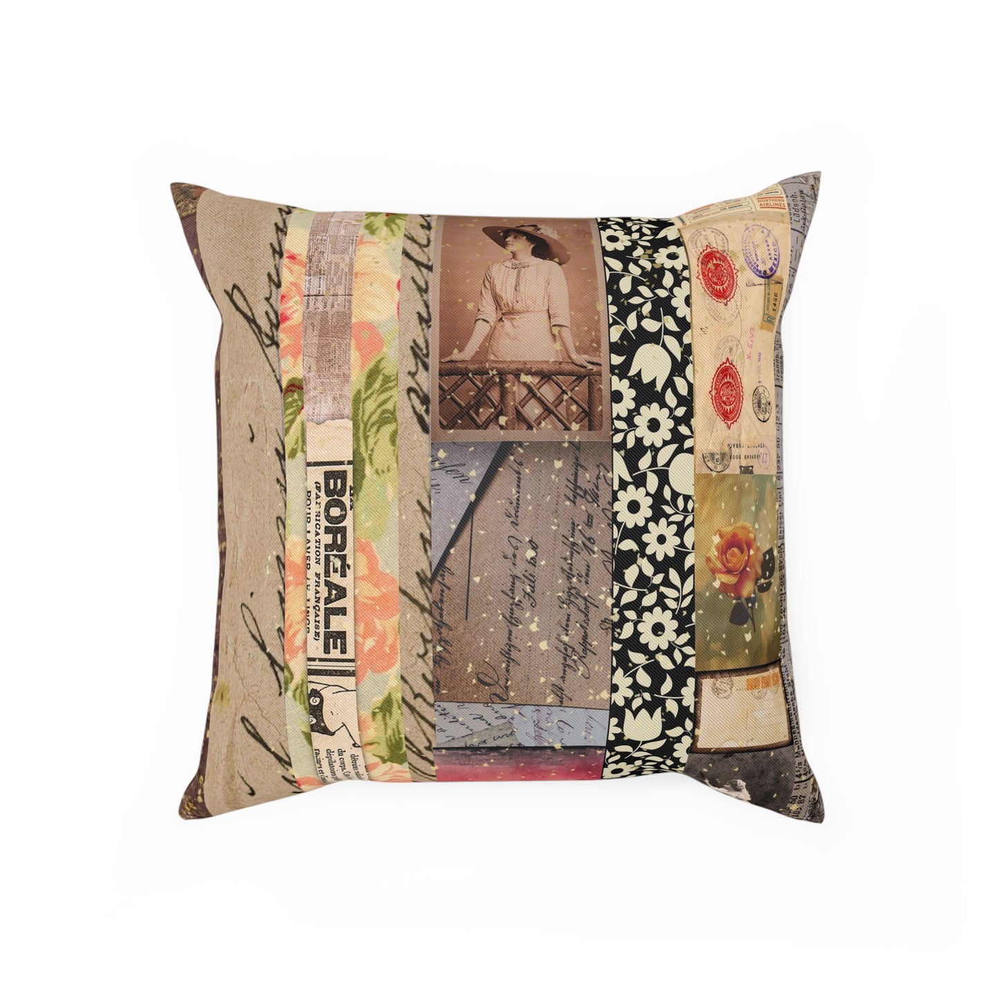 Ephemera Collage Cushion