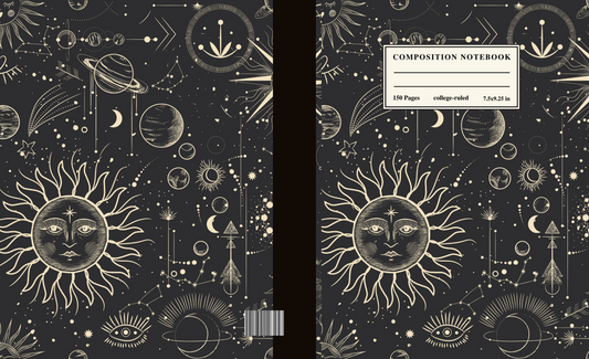 Celestial Composition Notebook 7.5" X 9.25" Blank Lined 150 Pages