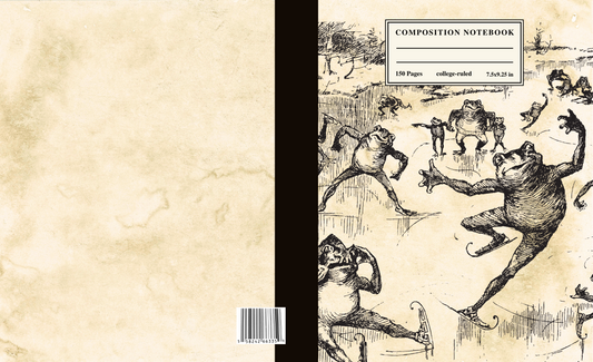Composition Notebook College Ruled: Vintage Frogcore Aesthetic Illustration 7.5" X 9.25" Blank Lined 150 Pages Student Journal for School College Work 
