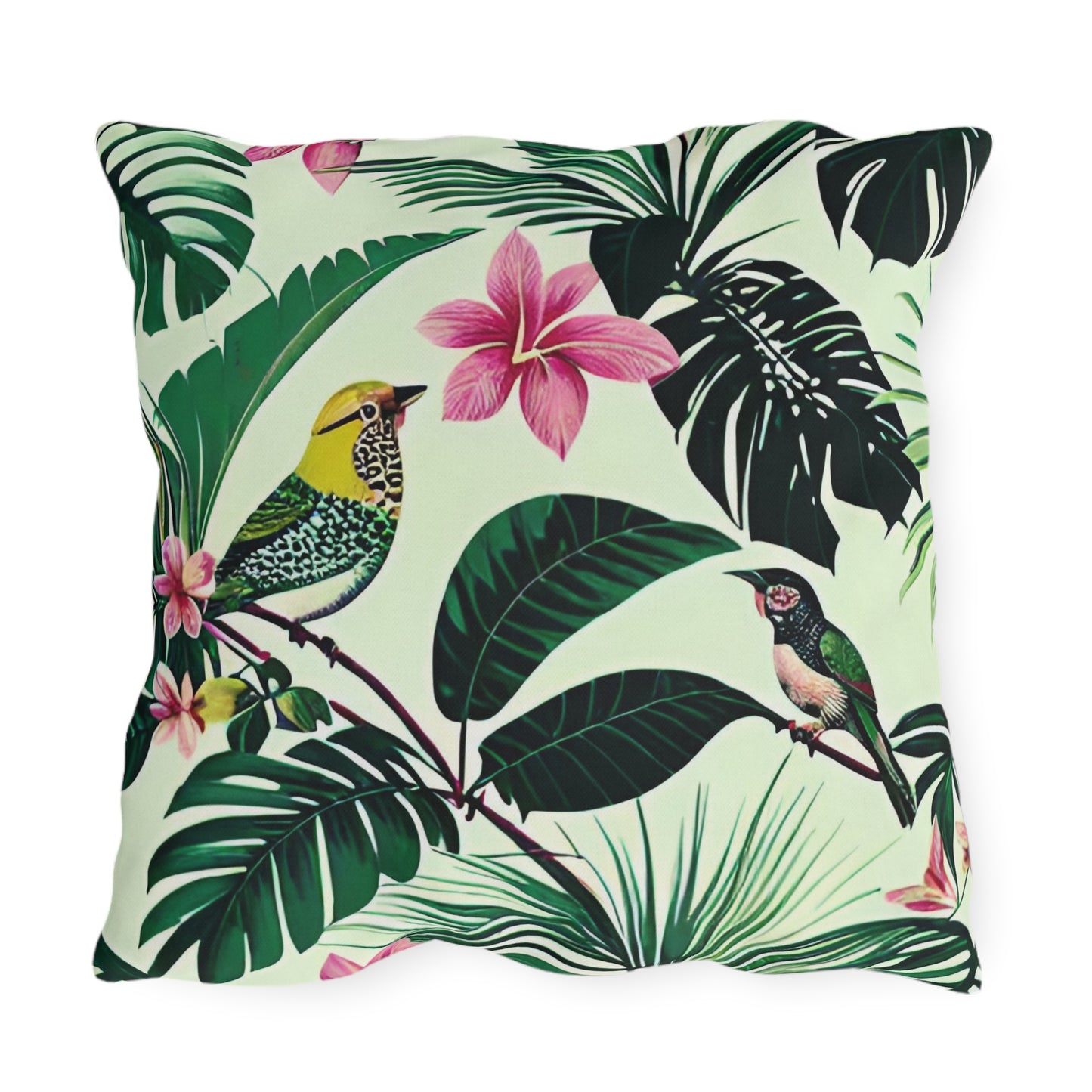 Tropical Birds Outdoor Pillow