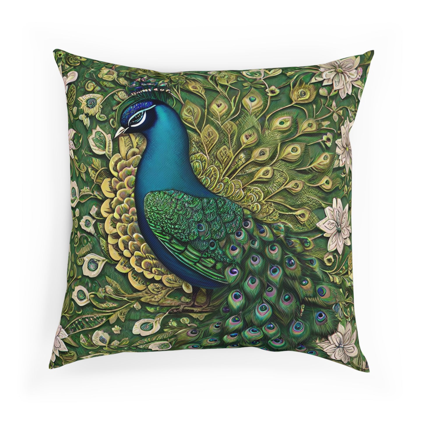 Vintage Botanical Peacock Cushion