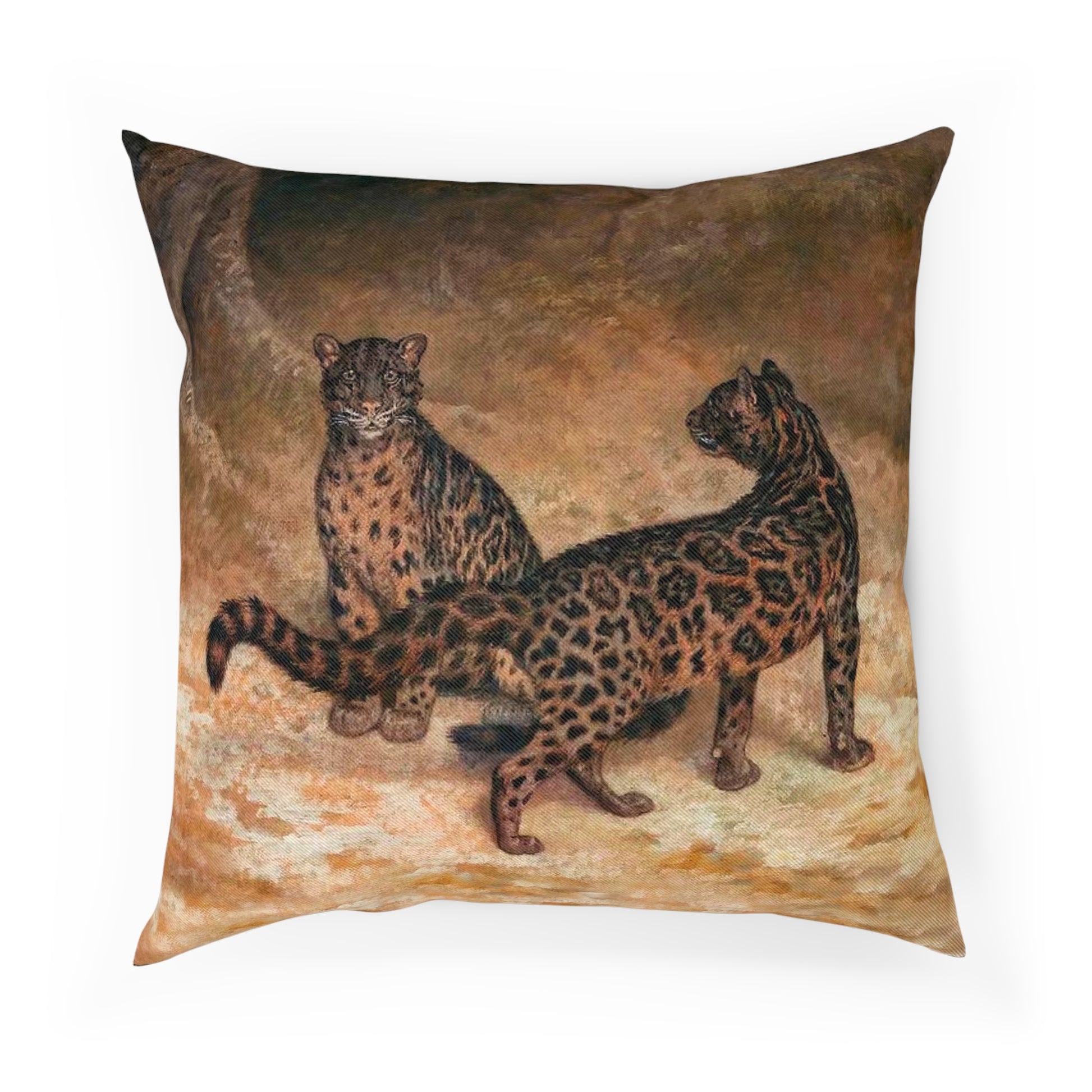 Clouded Leopards Paining Throw Pillow Cushion