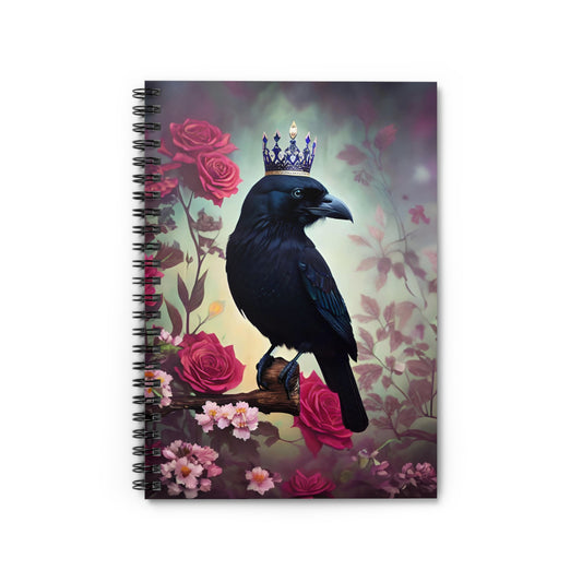 Crow and Roses Vintage Spiral Notebook Ruled Line Journal
