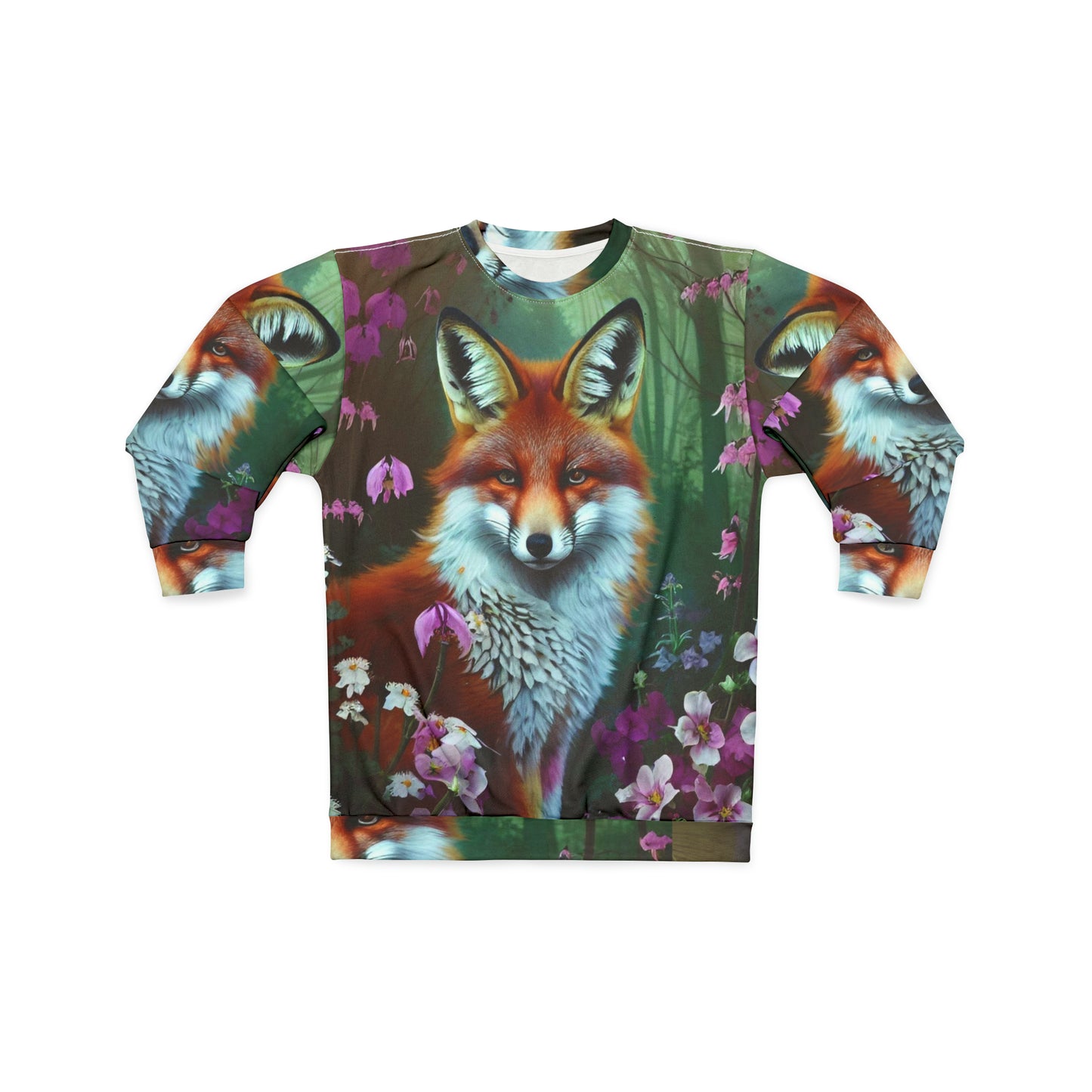 Floral Woodland Fox Art Sweatshirt