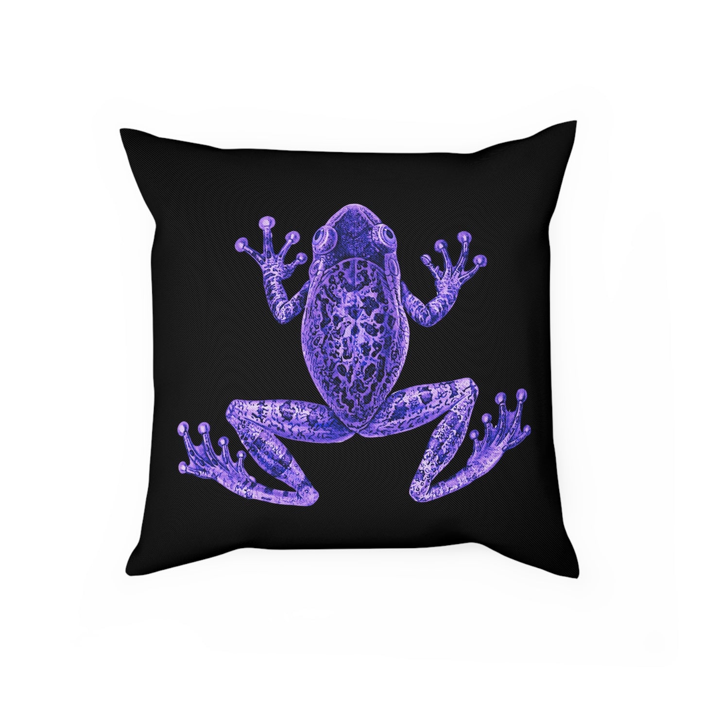 Purple Eclectic Frog Throw Pillow