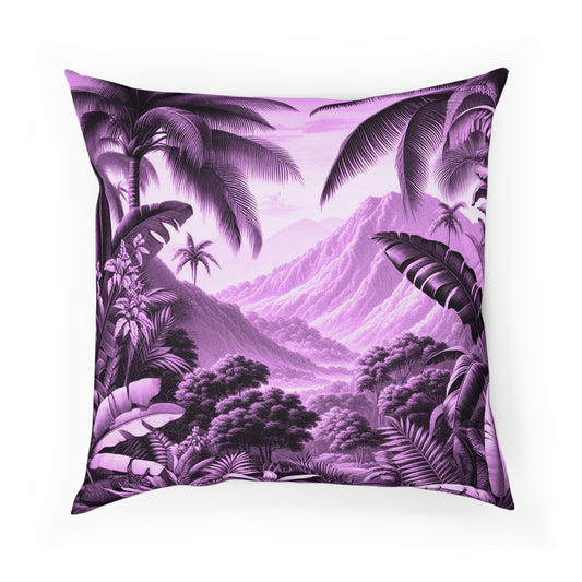 Vintage Botanical Pink Eclectic Maximalist Tropical Jungle Throw Pillow 100% Cotton Cushion Cover