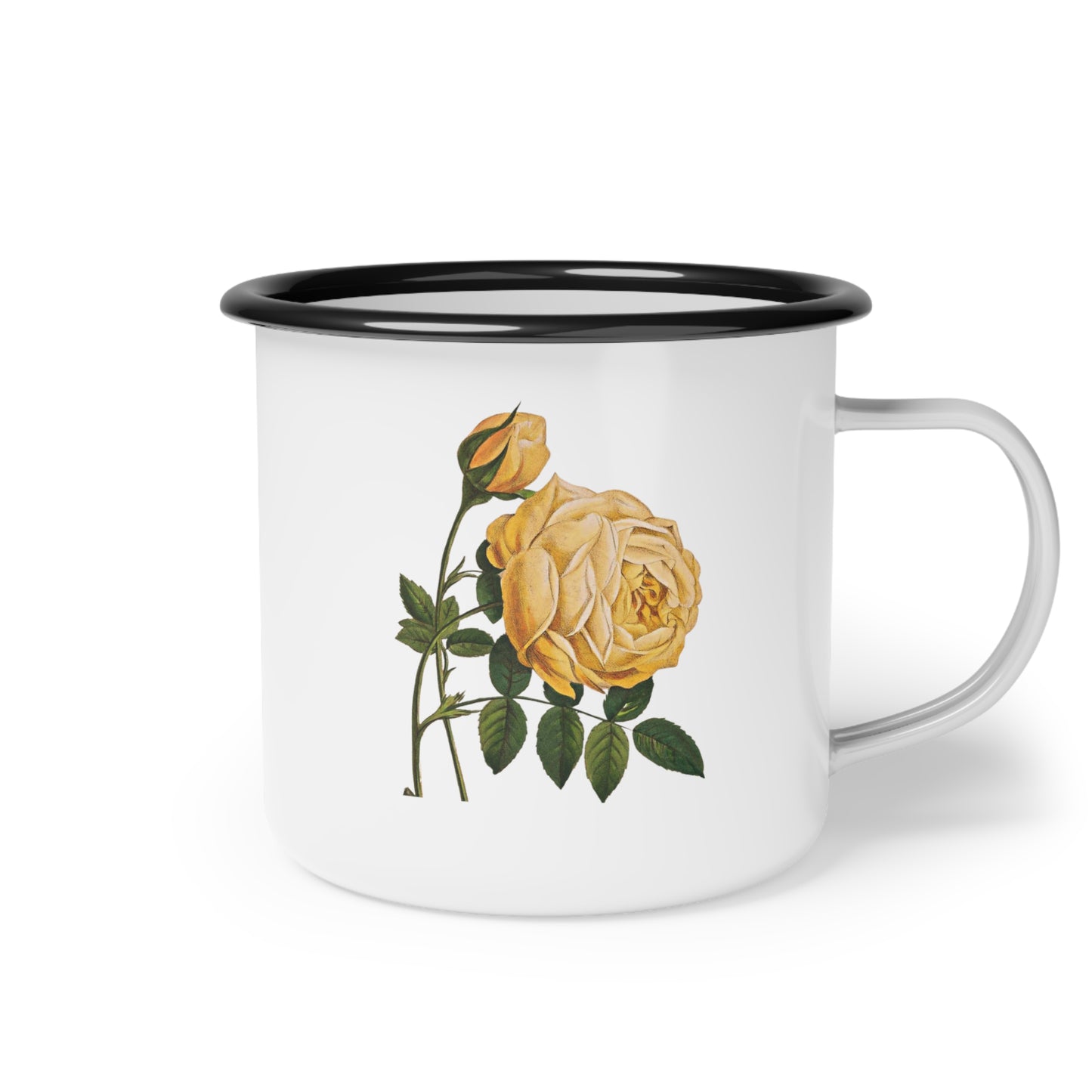 Yellow Rose Enamel Mug