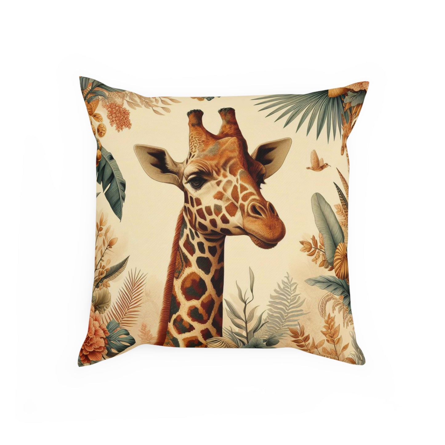 Botanical Giraffe Throw Pillow