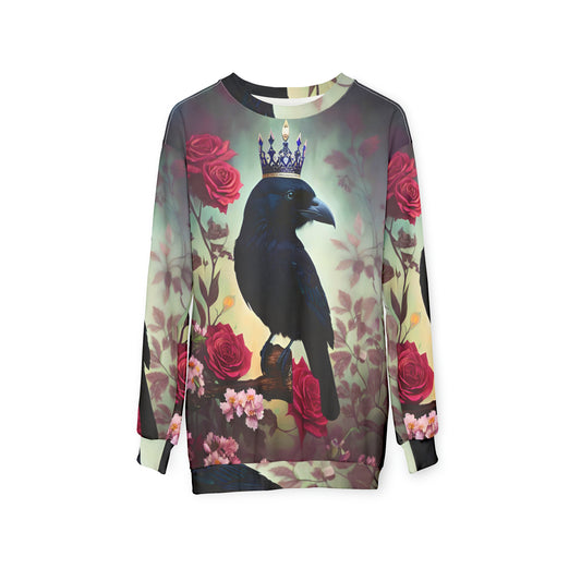 Crow and Roses Art Print Sweatshirt