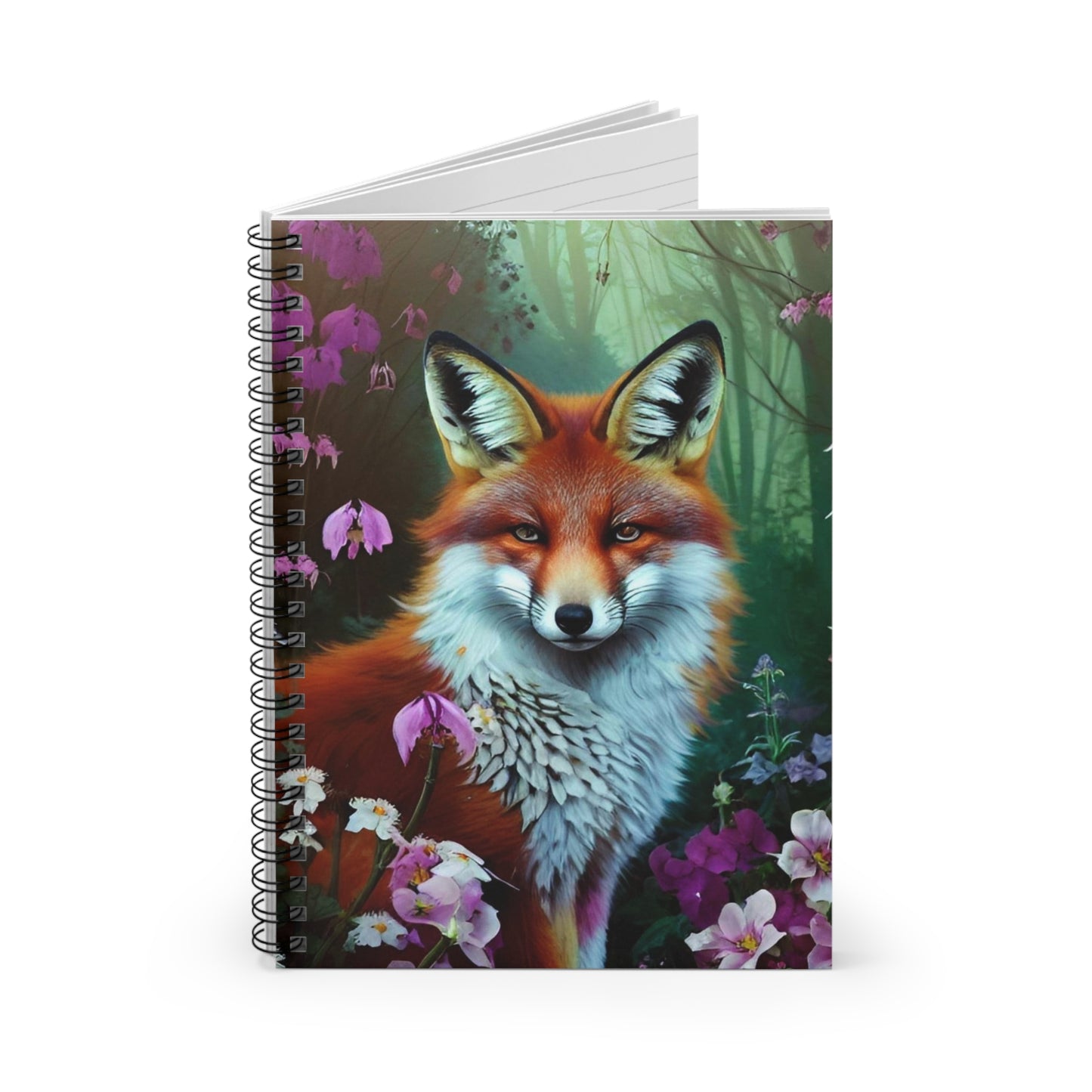 Floral Woodland Fox Spiral Notebook