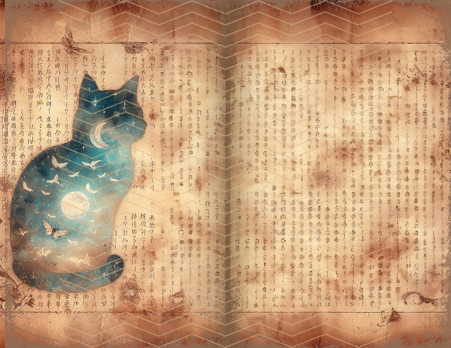 Vintage Cats Printable Aged Junk Journal Page Download Bundle