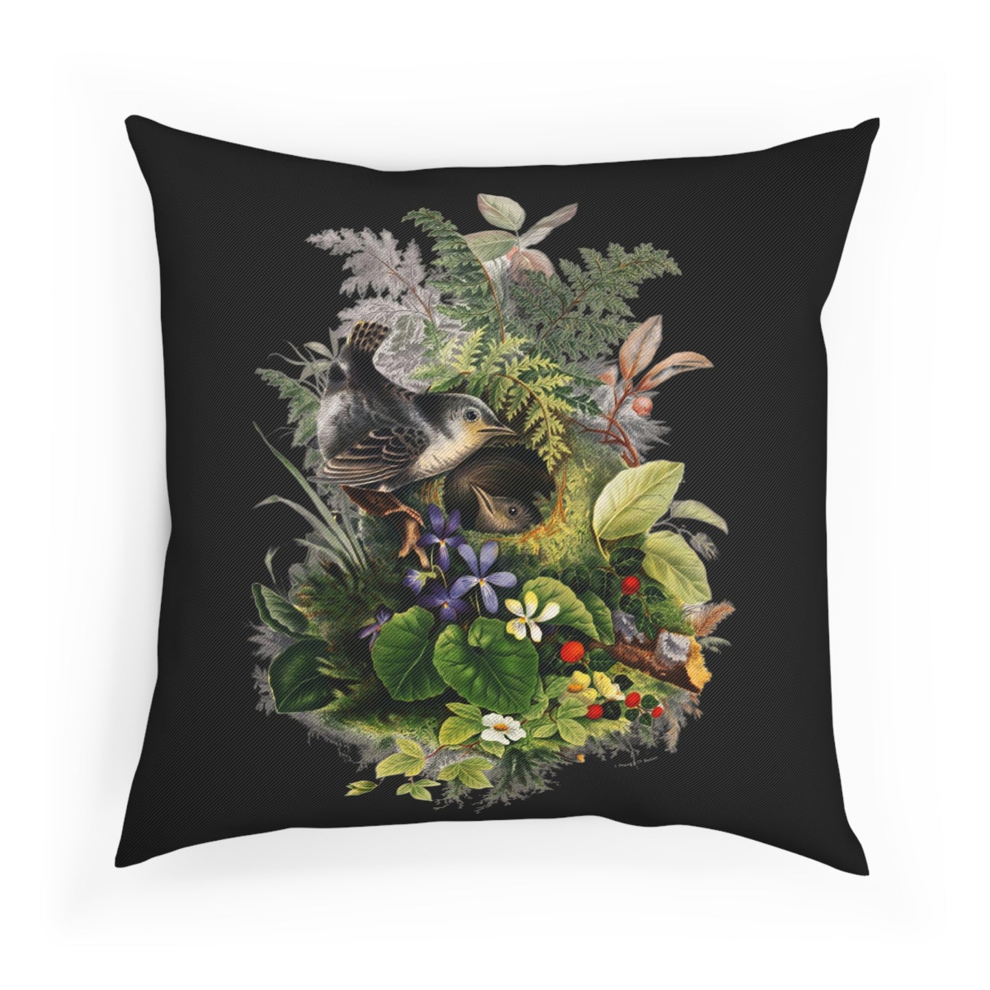 Birds Olive E Whitney Cushion