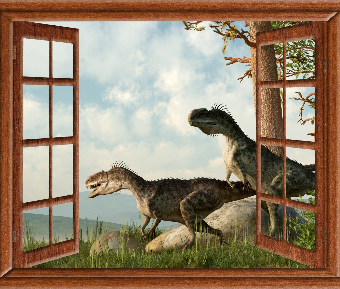 Dinosaur Window Wall Tapestry