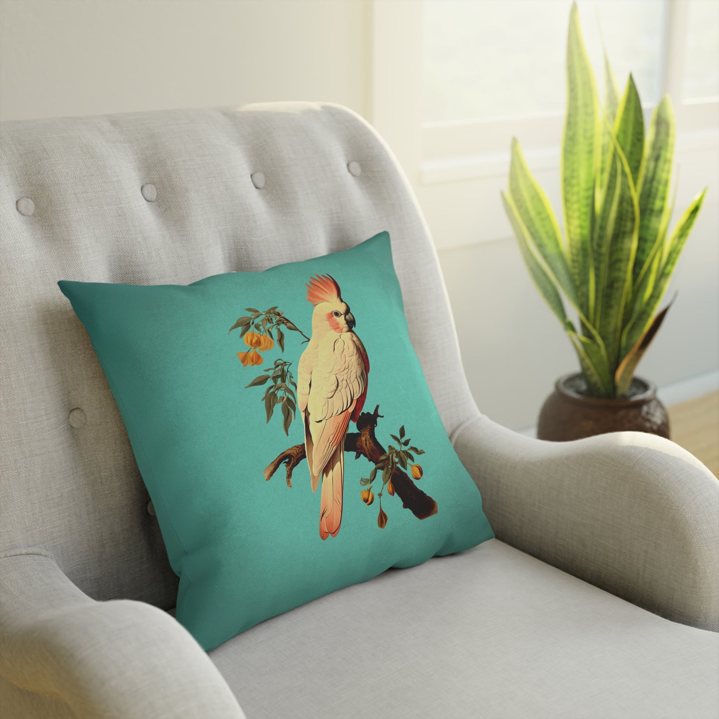 Turquoise Cockatoo Cushion