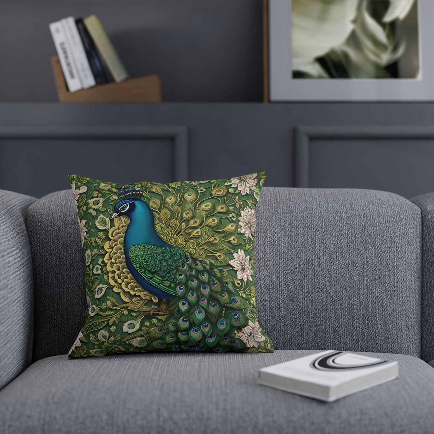 Vintage Botanical Peacock Cushion