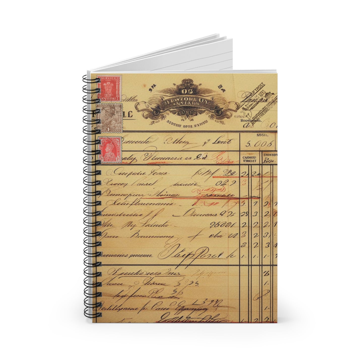 Vintage Invoice Document Spiral Notebook