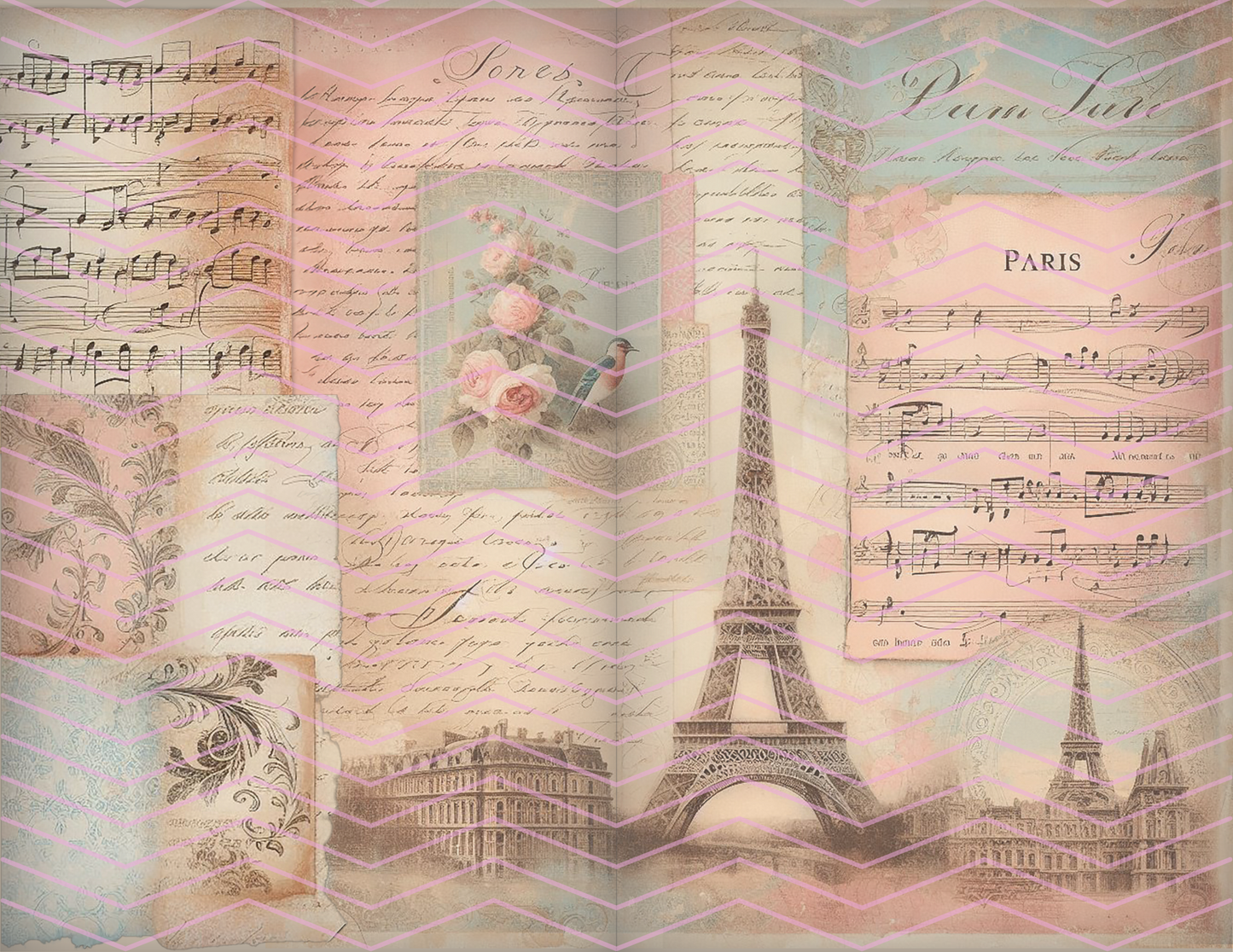 Vintage Paris Downloadable Scrapbook Background Printable Junk journal Page Bundle Creative Journaling Scrapbooking Art Digital Download Sheet