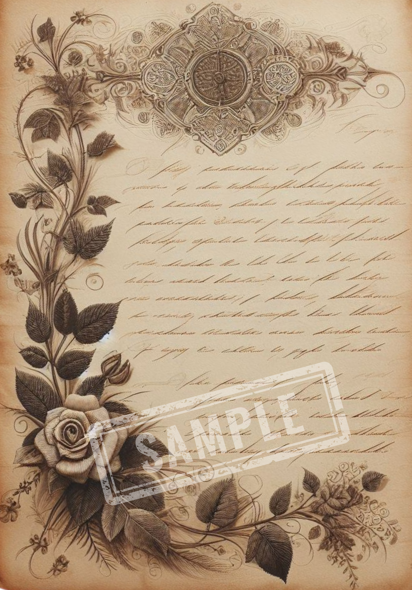 Vintage Ephemera Letters A5 Digital Junk Journal Pages BND0004