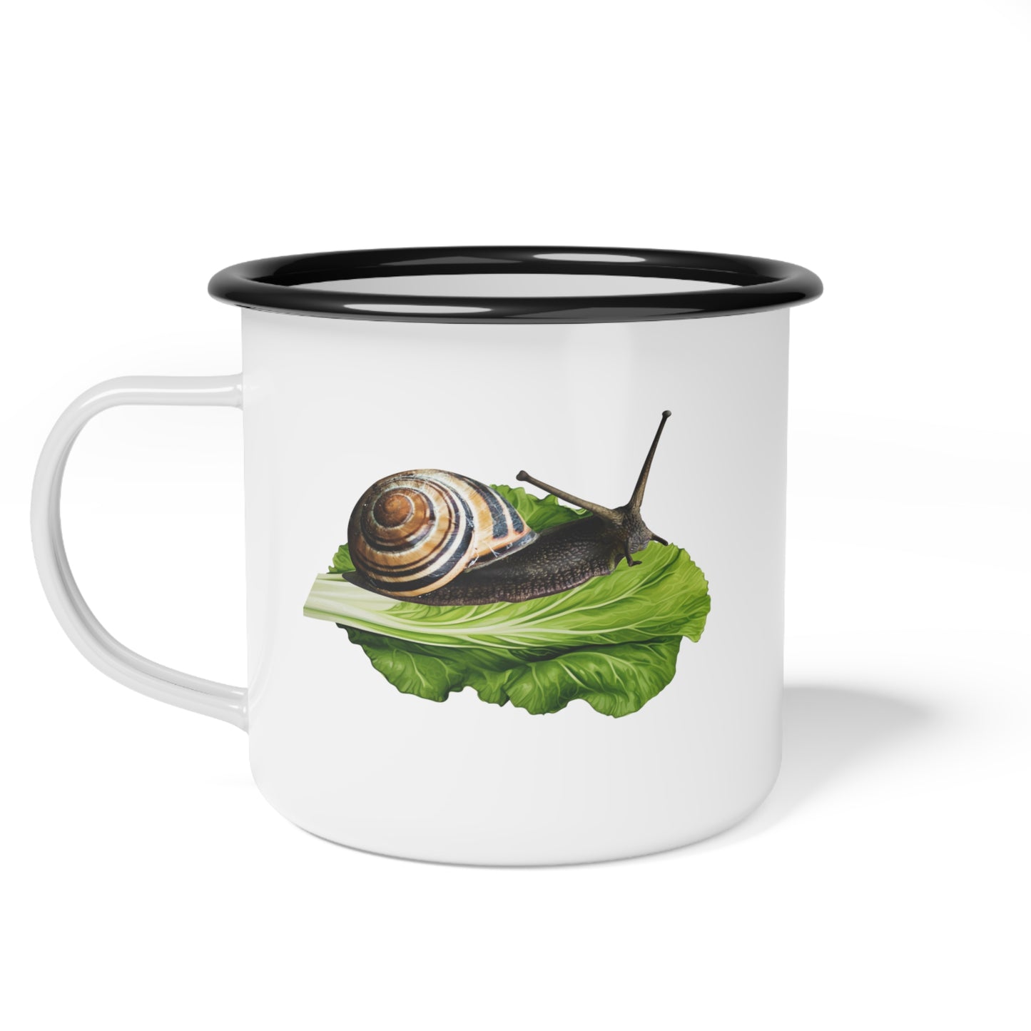 Snail and Lettuce Enamel Mug