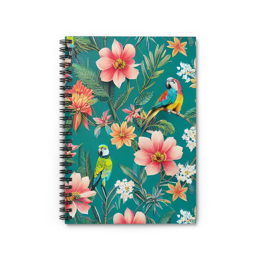 Floral Tropical Birds Spiral Notebook
