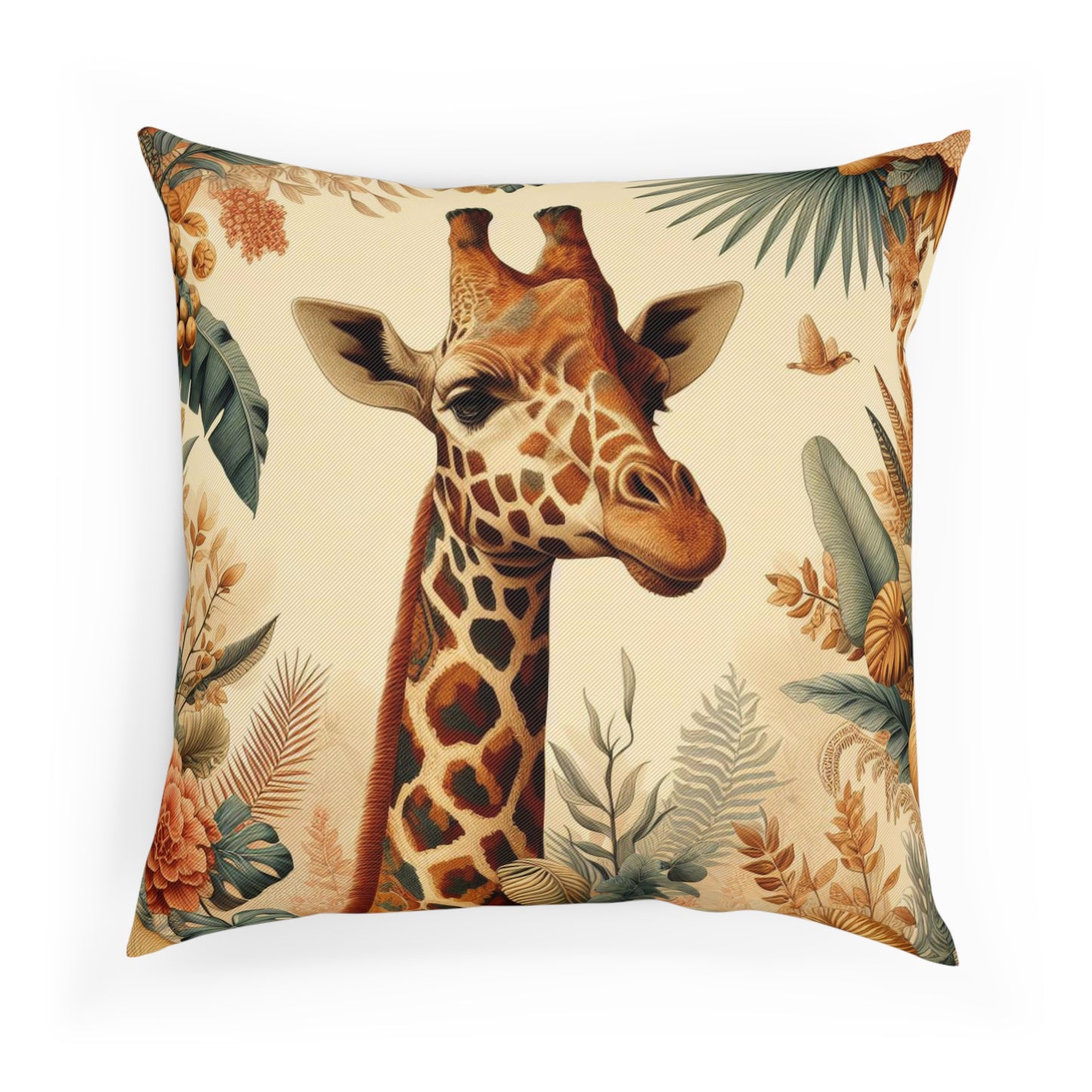 Botanical Giraffe Throw Pillow