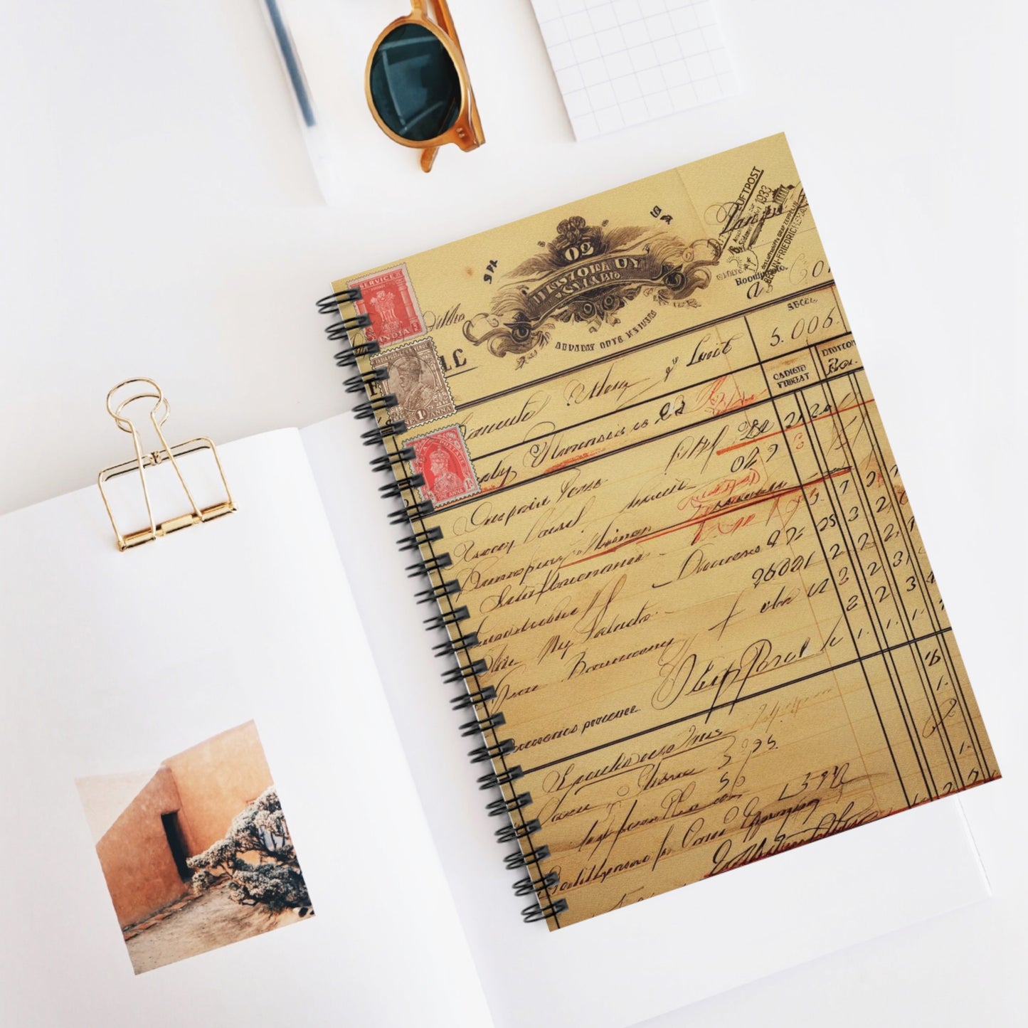 Vintage Invoice Document Spiral Notebook