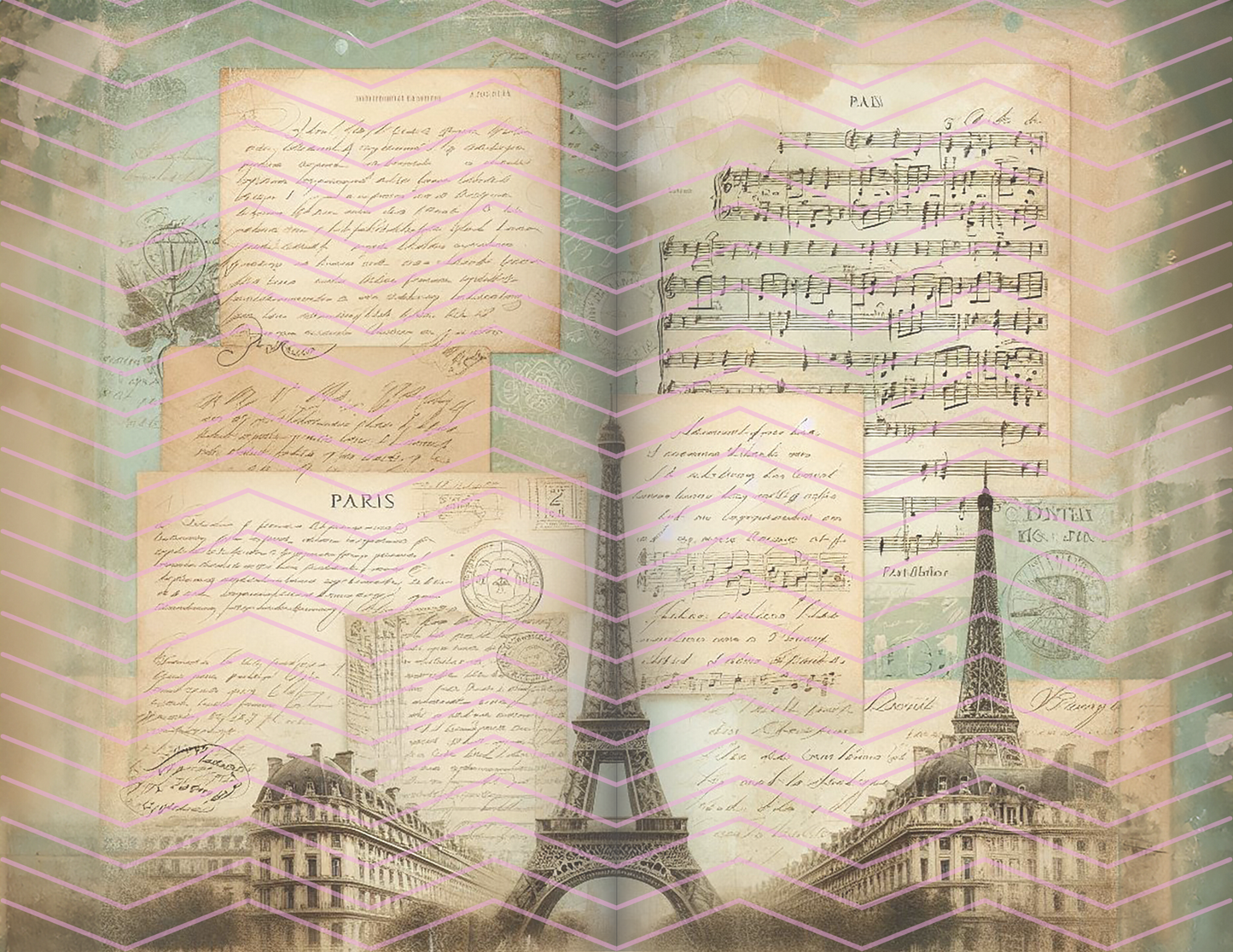 Vintage Paris Printable Junk Journal Page PDF Download Bundle
