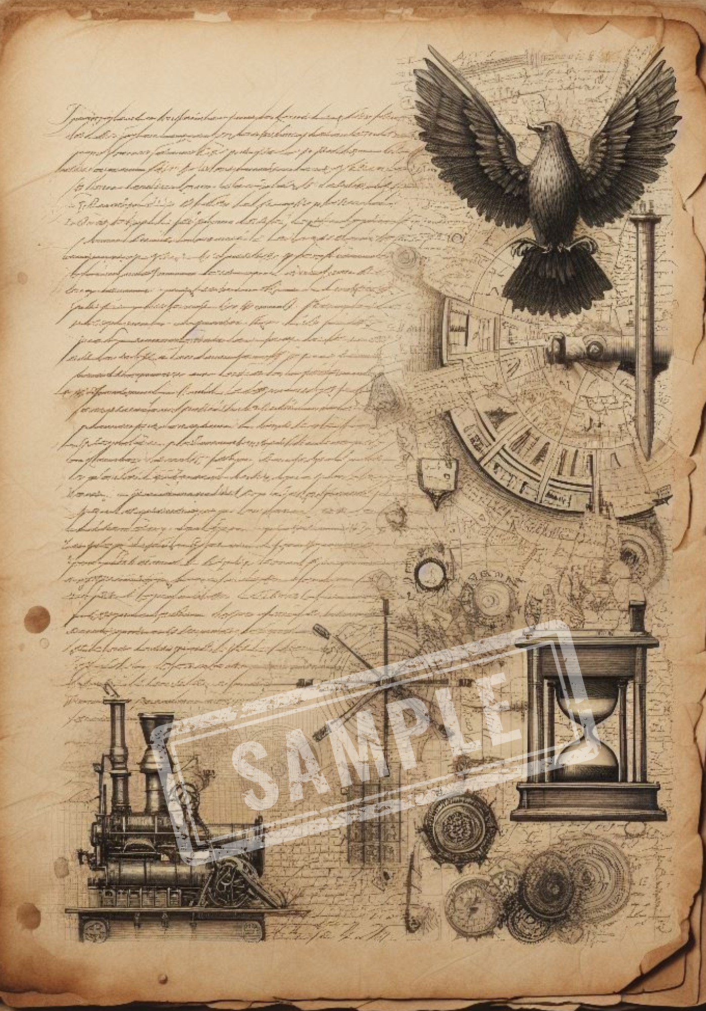 Vintage Ephemera Letters A5 Digital Junk Journal Pages BND0004