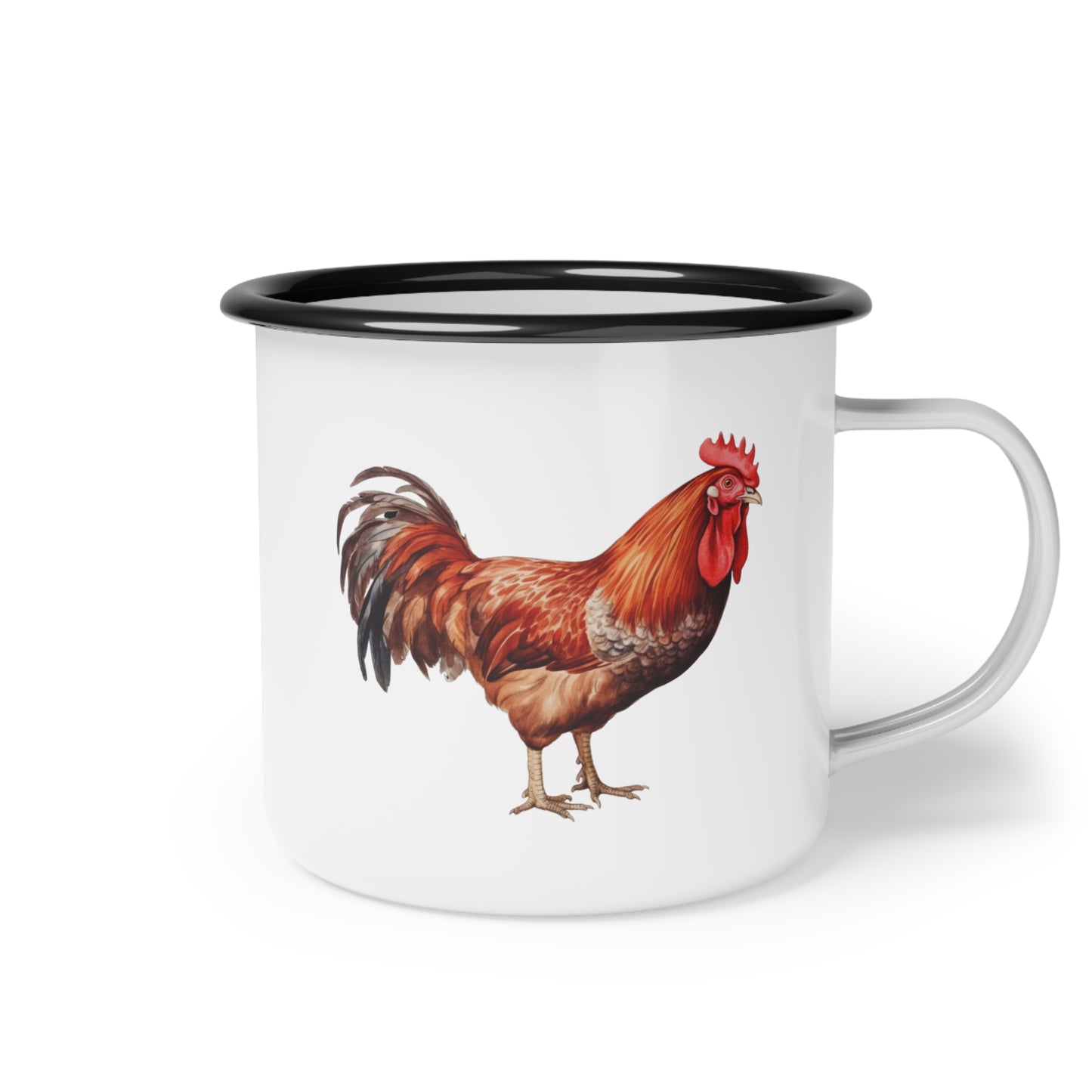 Cockerel Enamel Mug