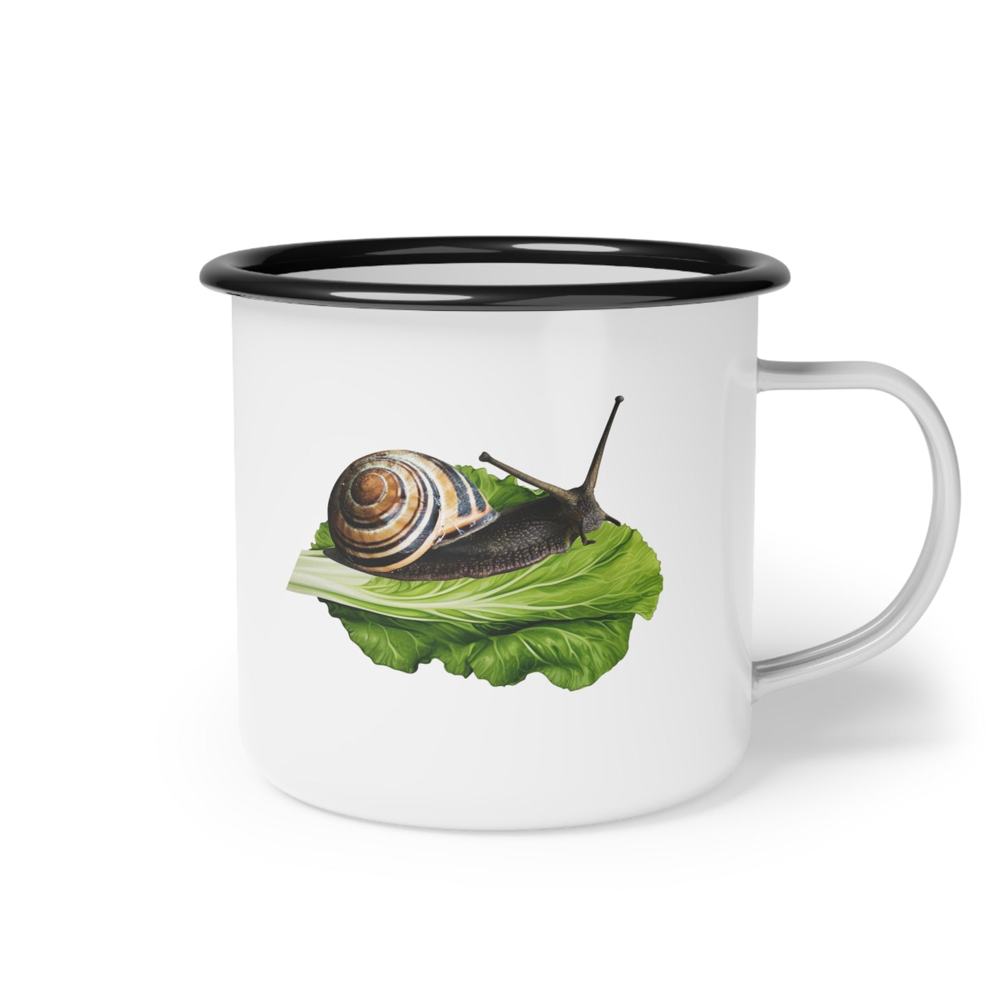 Snail and Lettuce Enamel Mug