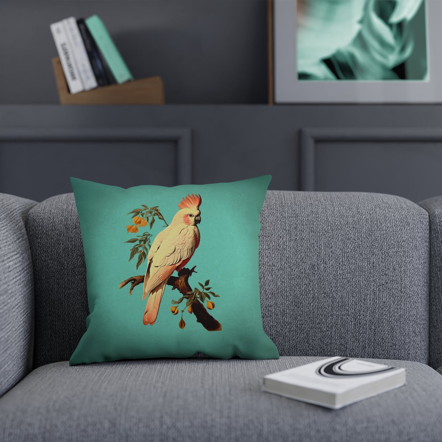 Turquoise Cockatoo Cushion