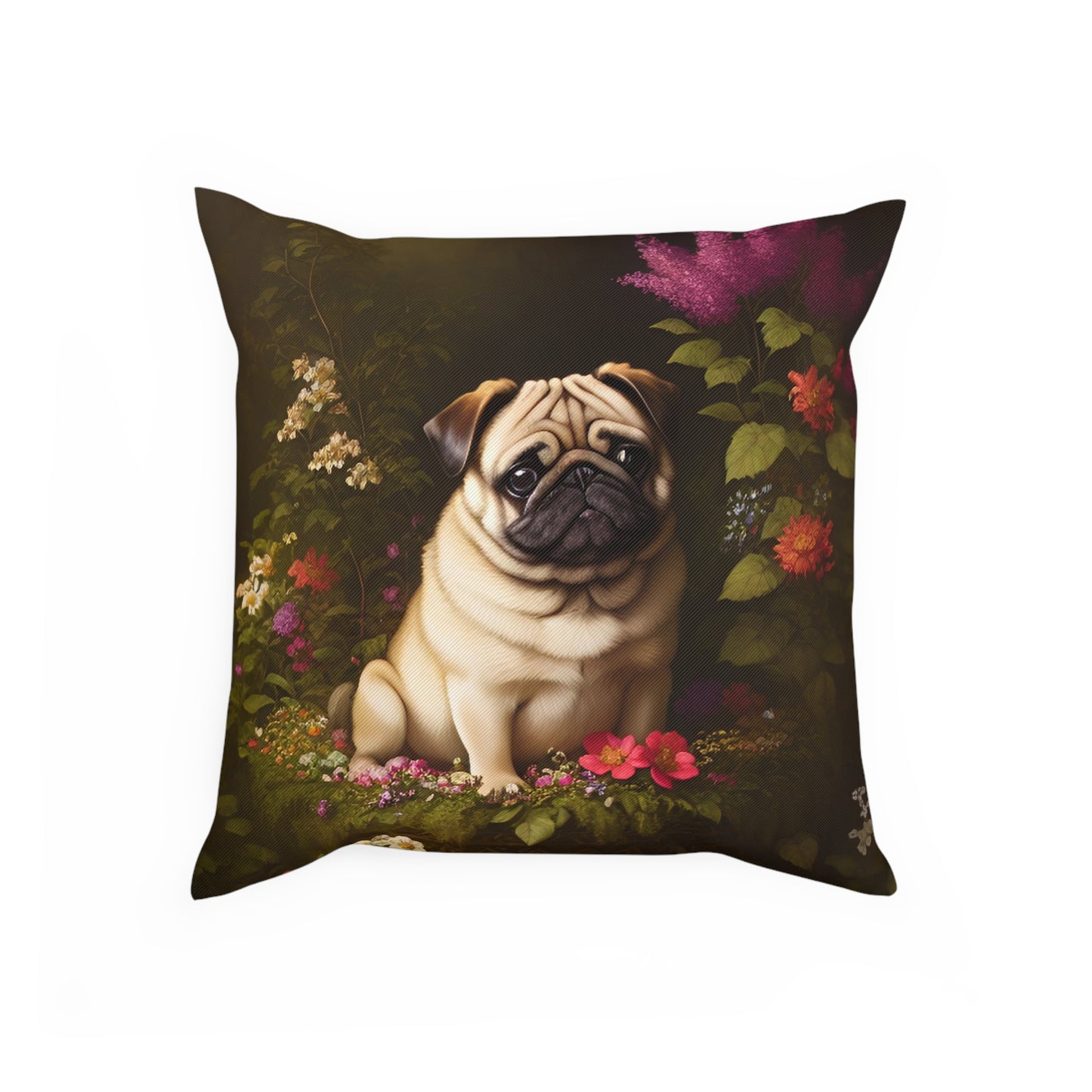 Vintage Style Pug Dog Cushion