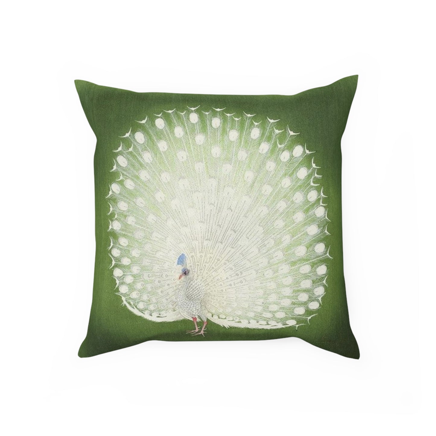 White Peacock Ohara Koson Cushion