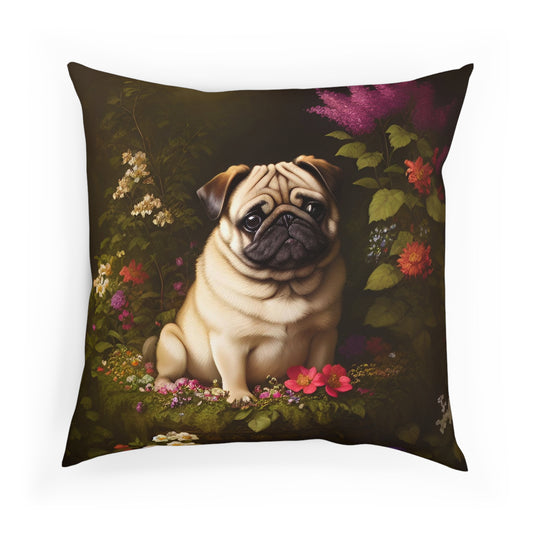 Vintage Style Pug Dog Cushion