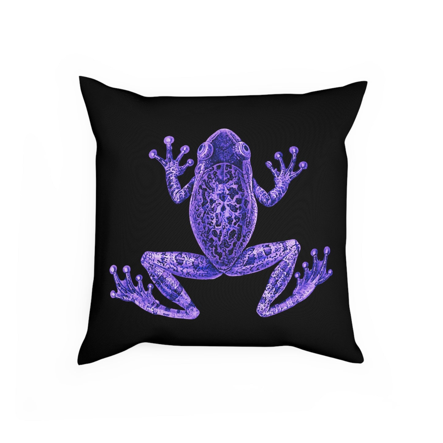 Purple Eclectic Frog Throw Pillow