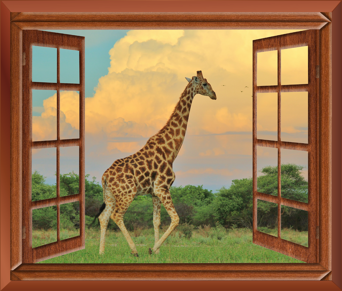 Giraffe Window Wall Tapestry